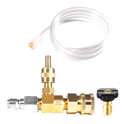 YAMATIC Adjustable Chemical Injector Kit, Downstream Injector Kit for Pressure Washer, 3/8 Inch Connectors, Soap Injector with Siphon Hose & Soap Nozzle,Max 4500 PSI