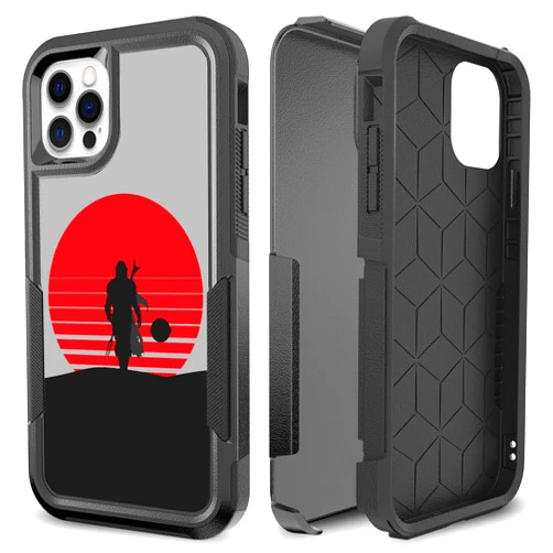 CaseZoo for iPhone 12 Pro, iPhone 12 Defender Case, Heavy Duty 360 Full Body Shockproof Hard Plastic+Silicone Rubber Hybrid Protective Case for iPhone 12 iPhone 12 Pro (Bounty Hunter Boba Fett)
