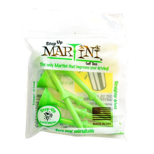 MARTINI Step-Up Golf Tees - Virtually Unbreakable Durable 3 1/4 Inch Plastic Tees (5 Pack)