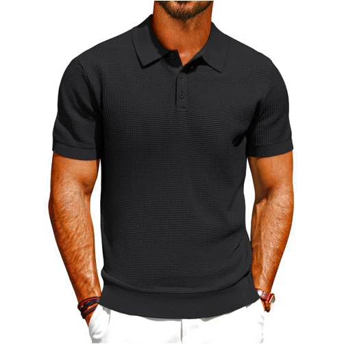 PJ PAUL JONES Polo Shirts for Men Short Sleeve Casual Knit Waffle Texture Polo Golf Shirt