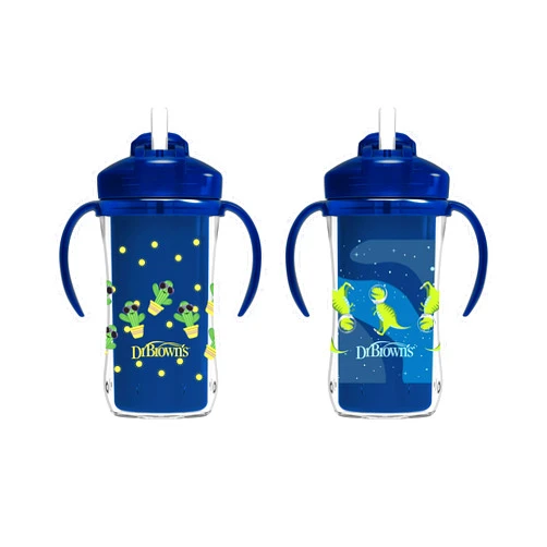 Dr. Brown's Milestones Insulated Straw Cup, Blue, 2 Pack