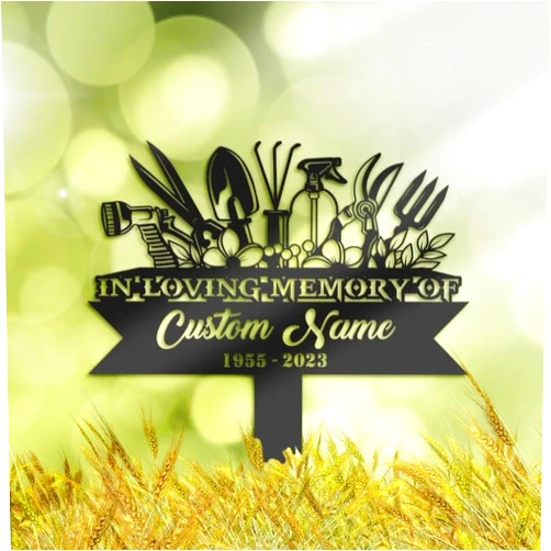 Linktee Personalized Memorial Plaques for Outdoors Gardener Horticulturist Grave Marker Metal Garden Stakes Cemetery Decor Sympathy Gifts for Loss of Loved One (Horticulturist)