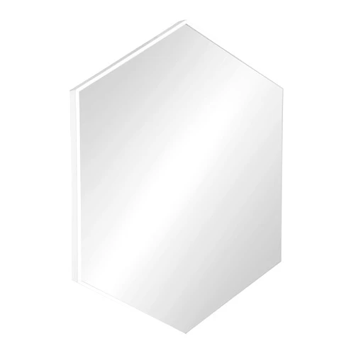 Kate and Laurel Rhodes Modern Hexagon Wall Mirror, White, 31x22-Inches