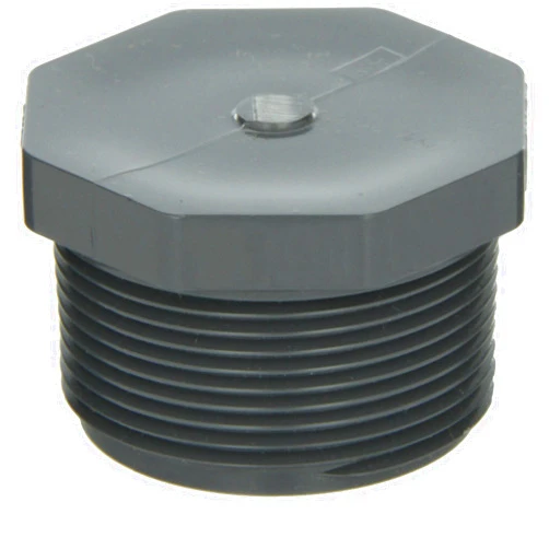 GF Piping Systems PVC Pipe Fitting, Plug, Schedule 80, Gray, 1/4