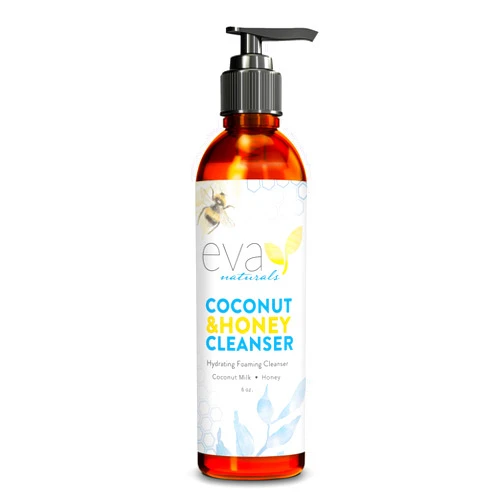 Eva Naturals Coconut & Honey Cleanser Hydrating Foaming Cleanser - Moisturizing, Non-Stripping Daily Acne Face Wash For All Skin Types - 6 Fl Oz