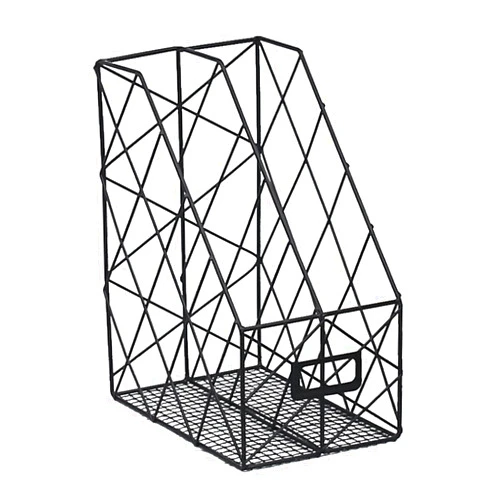 ZZYMING File Desk Organizer Metal Book Stand File Rack Bookshelf Newspaper Rack Storage Basket Mesh Desk Organizer for Office or Home File Holder/Desk Organizer