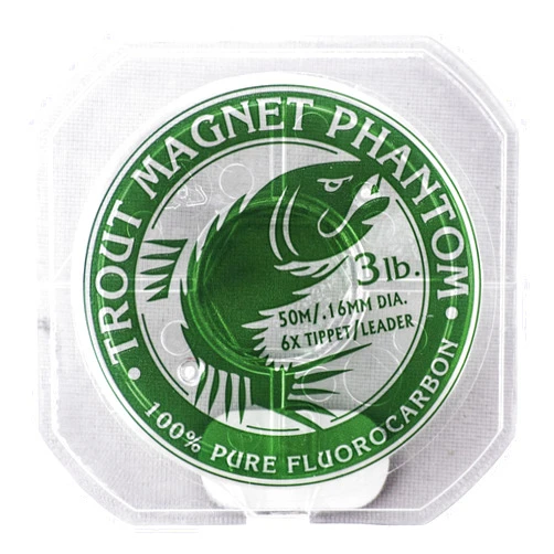 Trout Magnet Phantom 100% Fluorocarbon Leader Fishing Line, Invisible to Fish, Get More Bites, 50m