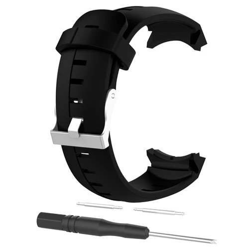 FitTurn Bands Compatible with Suunto Ambit 3 VERTICAL & Spartan Sport Watch Band Strap Soft Rubber Watch Band Replacement Adjustable Sport Wristband Watch Accessories for Spartan Sport watch (Black)