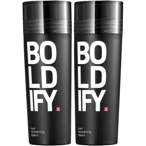 BOLDIFY Hair Fibers (2 x 56g) Fill In Fine and Thinning Hair for an Instantly Thicker & Fuller Look - Best Value & Superior Formula -14 Shades for Women & Men - DARK BROWN