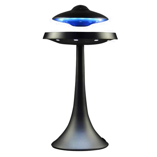Infinity Orb Levitating Floating Speaker, Magnetic UFO Bluetooth Speaker V4.0 , LED Lamp Bluetooth Speaker with 5W Stereo Sound , Wireless Charge, 360 Degree Rotation , for Home /Office Decor ,Unique Gifts(Black)