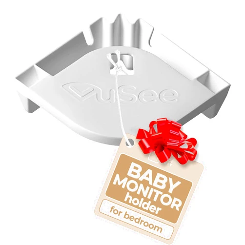 Vusee Corner Baby Monitor Shelf - Safely Hold Baby Monitors and Indoor Camera Holder - Compatible with Most Baby Monitors - Camera Wall Mount and Easy Installation - 1 Pack