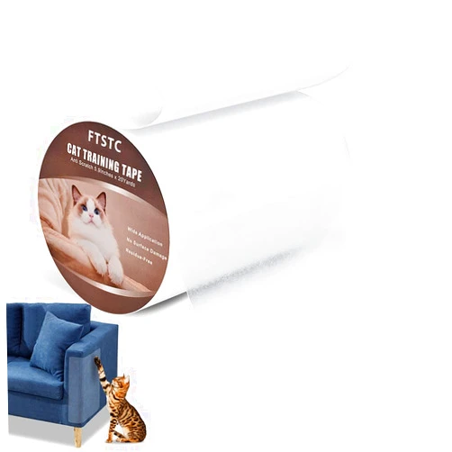 FTSTC 5.9in Furniture Protectors from Cats, Double Sided Clear Self-Adhesive Cat Scratch Deterrent, Cat Couch Protector,5.9in x 20Yards cat Anti Scratch Clear Furniture Protector, Kitty Guard
