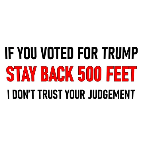 Brian Bula If You Voted for Trump Stand Back 500 Feet Bumper Sticker Large 4x9 Funny Anti-Trump Sticker Anti MAGA Merchandise