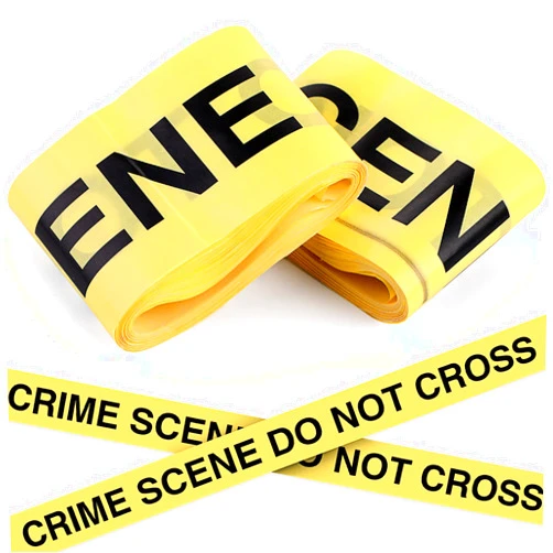 TaoBary 100 ft Crime Scene Tape Caution Barricade Tape Halloween 2 Rolls Tearable Warning Tape Safety Tape Bright Yellow for Christmas Wedding Party Indoor Decor Crime Scene Prop(Crime Scene)
