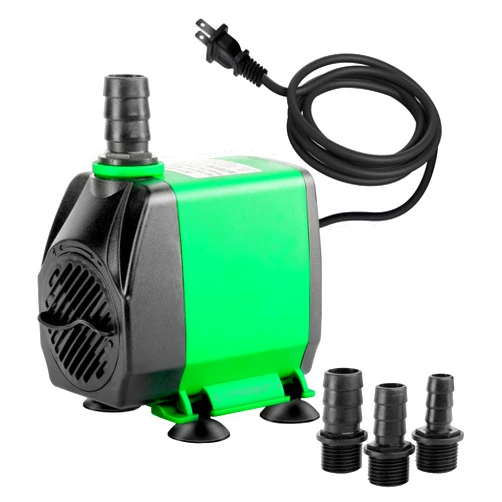 Simple Deluxe 10ft High Lift 800GPH 24W Submersible Pump (3000L/H) with 3 Size Nozzles for Fish Tank, Pond, Aquarium, Statuary, Hydroponics, Fountain, Green