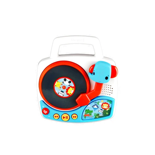 eKids Fisher Price Toy Turntable for Toddlers with Built-in Nursery Rhymes and Sound Effects for Fans of Fisher Price Toys