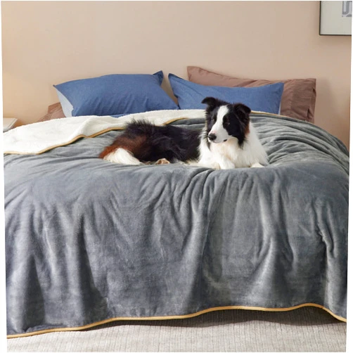 Bedsure Waterproof Blanket for Bed - Sherpa Fleece Waterproof Dog Blankets for Large Dogs, Pet Blankets for Bed/Couch/Dog Crate, Soft Plush Reversible Furniture Protector, Queen Size, 90