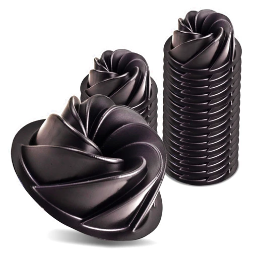 O'Creme Bakeable Plastic Mini Swirl Cake Pan, Baking Pan With Non-Stick Silicone, Reusable nonstick baking molds, Durable, Lightweight, Easy Storage for Baking and Much More - 25 QTY Pack