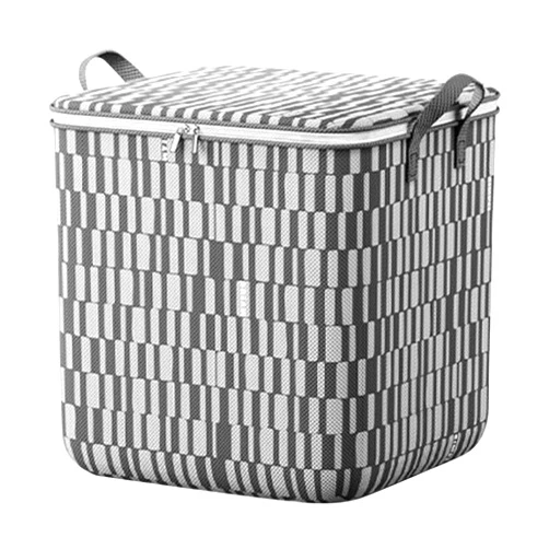 VEMMIO Clothes Storage Bag Wardrobe Sorting Storage Box Portable Storage Bag,Non-Woven Zipper Storage Bags Space, for Seasonal Storage Save Space (Gray S 18.98x18.89x17.32 in)