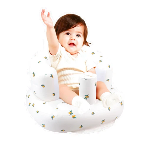 Zenflux Inflatable Baby Seat for Babies 3 Months and Up, Toddler Floor Seats for Sitting Up, Built in Air Pump Baby Seats for Kids, Blow Up Baby Chair with Back Support - Oliver