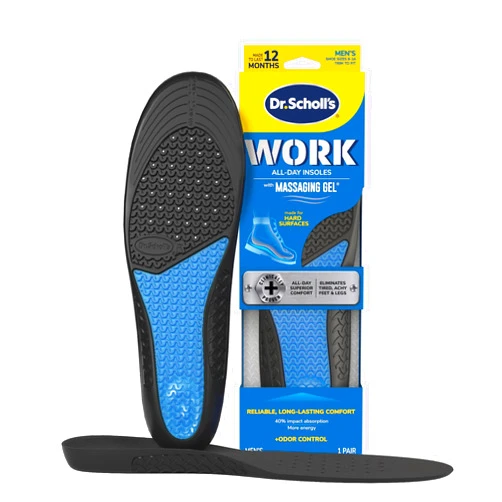 Dr. Scholl's Work All-Day Superior Comfort Insoles (with) Massaging Gel, Men, 1 Pair, Trim to Fit