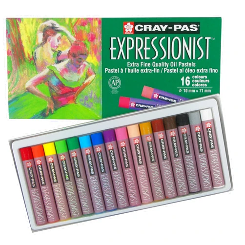 SAKURA Cray-Pas Expressionist Oil Pastel Set - Soft Oil Pastels for Artists - 16 Colors