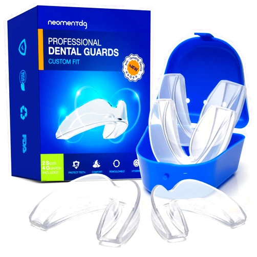 NeomenTdg Mouth Guard for Grinding Teeth Custom Moldable Dental Night Guards 2 Size 4 Pack