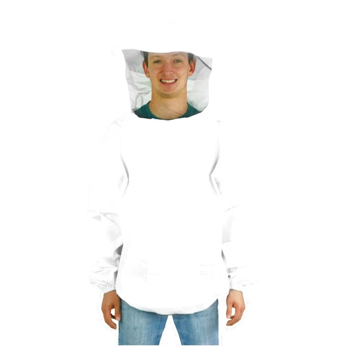 VIVO Professional White Large Beekeeping Suit, Jacket, Pull Over, Smock with Veil, BEE-V105