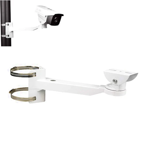 Compcctv Universal Heavy-Duty Outdoor CCTV Security Camera Pole Mount Bracket Adjustable Universal Security Camera CCTV Security Camera Mount Bracket (1 Pack)(30mm-200mm)