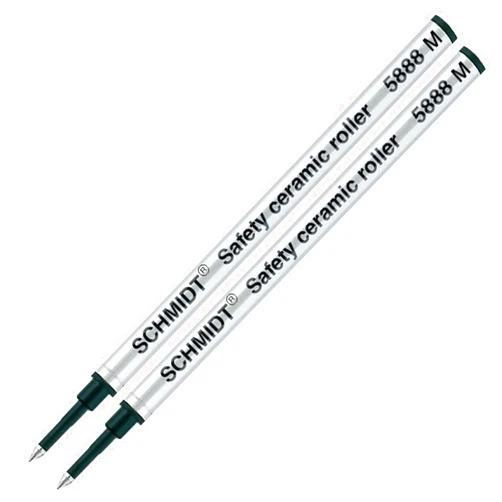 SCHMIDT 2 Pack - Schmidt 5888 Black Medium Rollerball Metal Refill