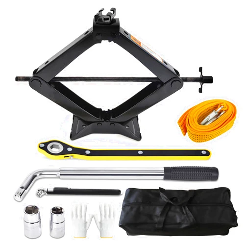 ZUAN TIME Portable Car Jack and Stand Kit – Scissor Jack for Car, Tire Jack, Car Jack Kit, Includes Tire Changing Kit, 3 Ton Jack, 6610 lbs Capacity, Tow Rope & Tire Wrench, Ideal for Cars & SUVs