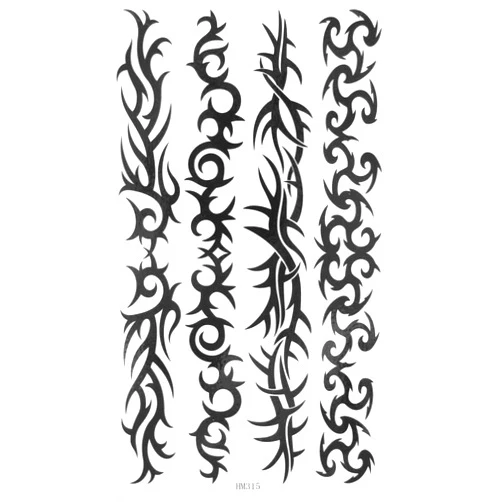 MapofBeauty Cool Black Lines Temporary Waterproof Tattoos Body Art Sticker (2 pcs/lot)