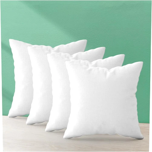 Trendy Home by Pepmart Traders Trendy Home 16x16 Throw Pillow Insert (Set of 4, White) Bed and Couch Pillows Stuffer Hypoallergenic, Decorative Home Outdoor Sofa Pillow Filler (Non Woven, 4 Pack)