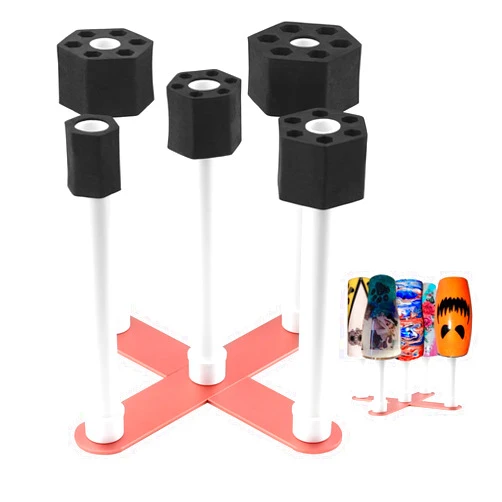 WAYMASTER 5 Cup Drying Stander Holder for Cup Turner Crafts Tumbler Cup Spinner Machine Kit Includes Tumbler Foam Insert 5PCS Cup Turner Wand Perfect for Cuptisserie Turner DIY Glitter Epoxy Tumblers (DN25)