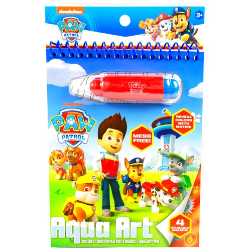 Horizon Group USA Paw Patrol Aqua Art, includes 4 Reusable Pages of Water Art & Water Pen, Color with Water Book, Water Reveal Activity Book, Paint with Water Books, Water Doodle Book, Reusable No-Mess Art Book