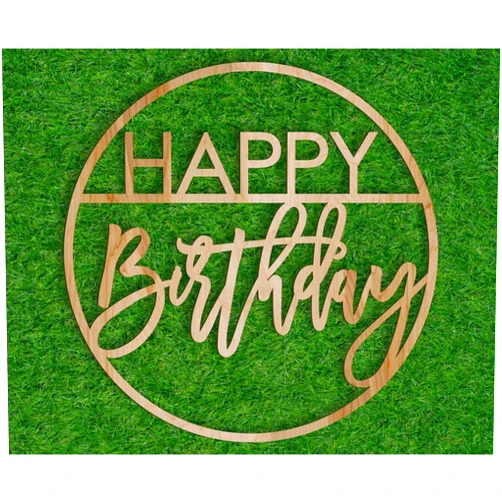 E-ASUM Wooden Happy Birthday Sign for Backdrop, Circle Vintage Rustic Happy Birthday Letter Sign for Balloon Arch Backdrop Baby Shower Decorations