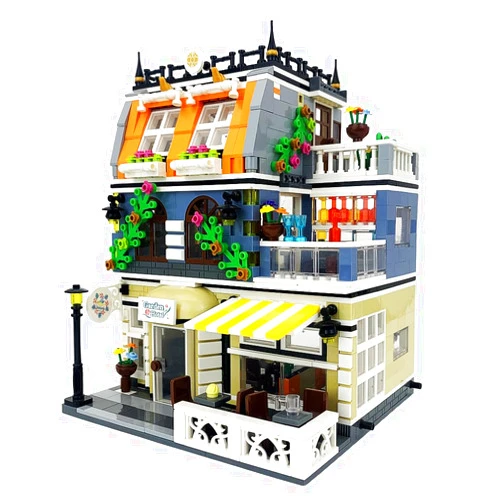ENJBRICK Garden Hotel Assembly Square Building kit,Modular House Building Blocks Model Set for Teens and Adults.Collectible Display Toy Building Set 1316 PCS