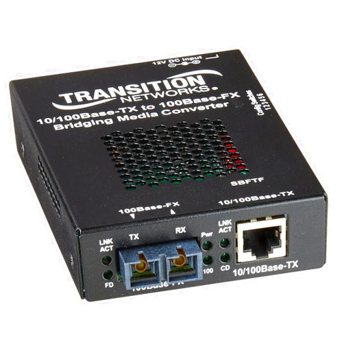 Transition Networks 10/100 Bridging 10/100Base-TX to 100Base-FX Media
