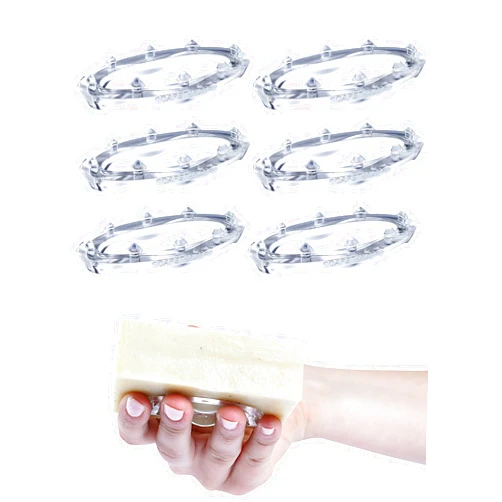 SoapStandle Bar Soap Gripper No Goo or Mess Soap Holder for Bath and Showers 6 Pack, Clear