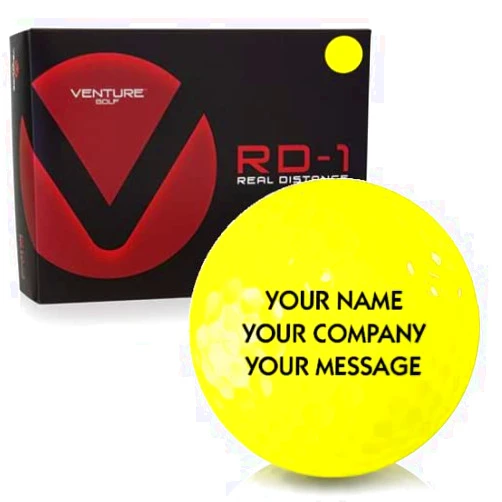 Venture Golf RD-1 Yellow Personalized Golf Balls