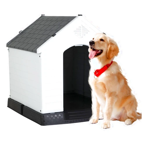 BestPet Dog House Indoor Outdoor Insulated Kennel Durable Plastic Dog House for Small Medium Large Dogs Weather & Water Resistant Pet Crate with Air Vents and Elevated Floor
