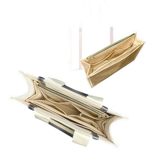 Divitize Chloe Woody Tote Insert, Premium Nylon Chloe Woody Tote Bag Organizer Insert, Chloe Medium Woody Tote Bag Insert (For Medium Woody, Beige)