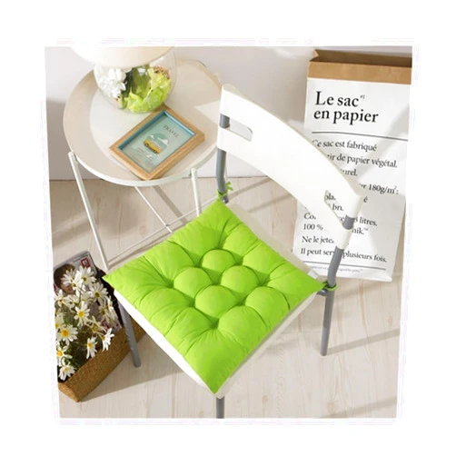 AYGJKIE 4 Dining Chair Cushions, 4 Washable Garden Chair Cushions, 40x40 Outdoor Seat Cushion, Comfortable and Colorful - Ideal for Indoors and Outdoors (Color : Green, Size : 40X40cm)