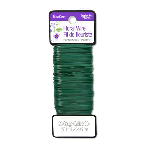 FloraCraft 26 Gauge Floral Paddle Wire 270 Feet Green