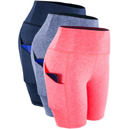 CADMUS High Waisted Compression Shorts for Women Bike Running Shorts Two Pockets