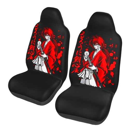 CAMUNA Anime Car Seat Covers Rurouni Kenshin Car Bucket Seats Protector Covers Universal Fit for Car Truck SUV (Set of 2)