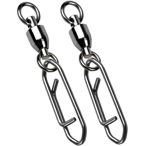 AMYSPORTS High Strength Snap Swivels Stainless Bearing Rolling Fishing Swivel Freshwater Snap Swivels Fishing Clip Steel Black Nickel