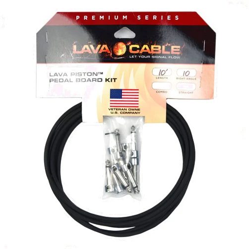 Lava Cable Lava Piston Solder-Free Pedalboard Kit Black w/10' Cable & 10 Angle Plugs