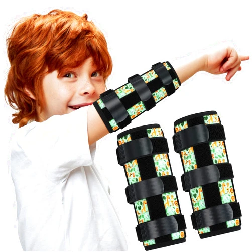 Threlaco 2 Pack Thumb Sucking Stop for Kids Toddlers Nail Biting Treatment Finger Sucking Deterrent Guard Prevention Anti Nose Picking Pediatric Elbow Immobilizer for Boys Girls 2-8 Years (Animal)
