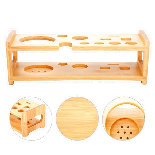 COPLIB Cocktail Shaker Set Wooden Stand Only Bartender kit Bamboo Storage Stand for Cocktail Lovers,gift